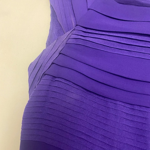 Diane Von Furstenberg Purple Pleated Silk Square Neck Merle Dress size 0 - Picture 13 of 16